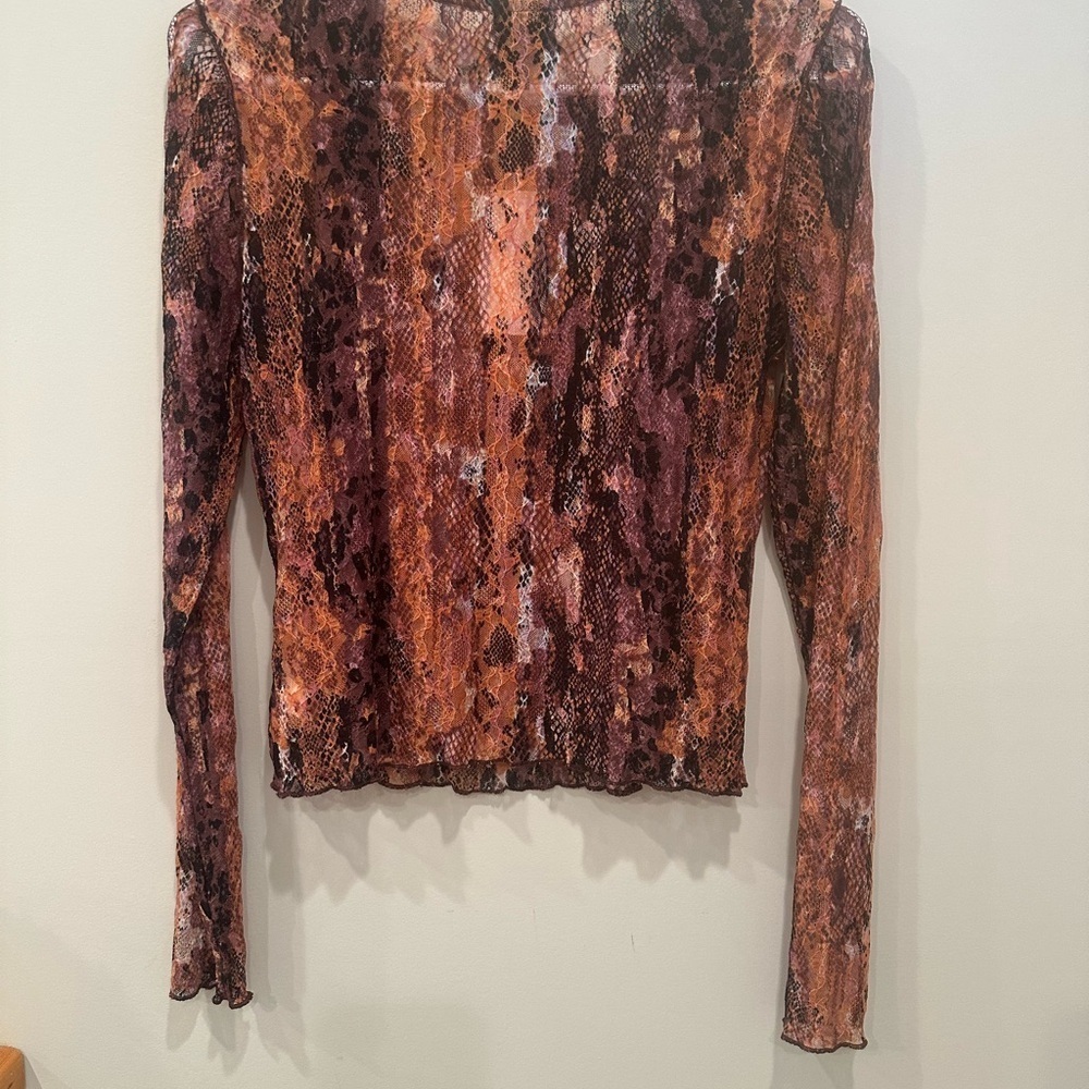 NWT Sheer Blouse with Tank Dark Whimsigoth Fairy Fall Festival Grunge Sz S - Picture 3 of 12
